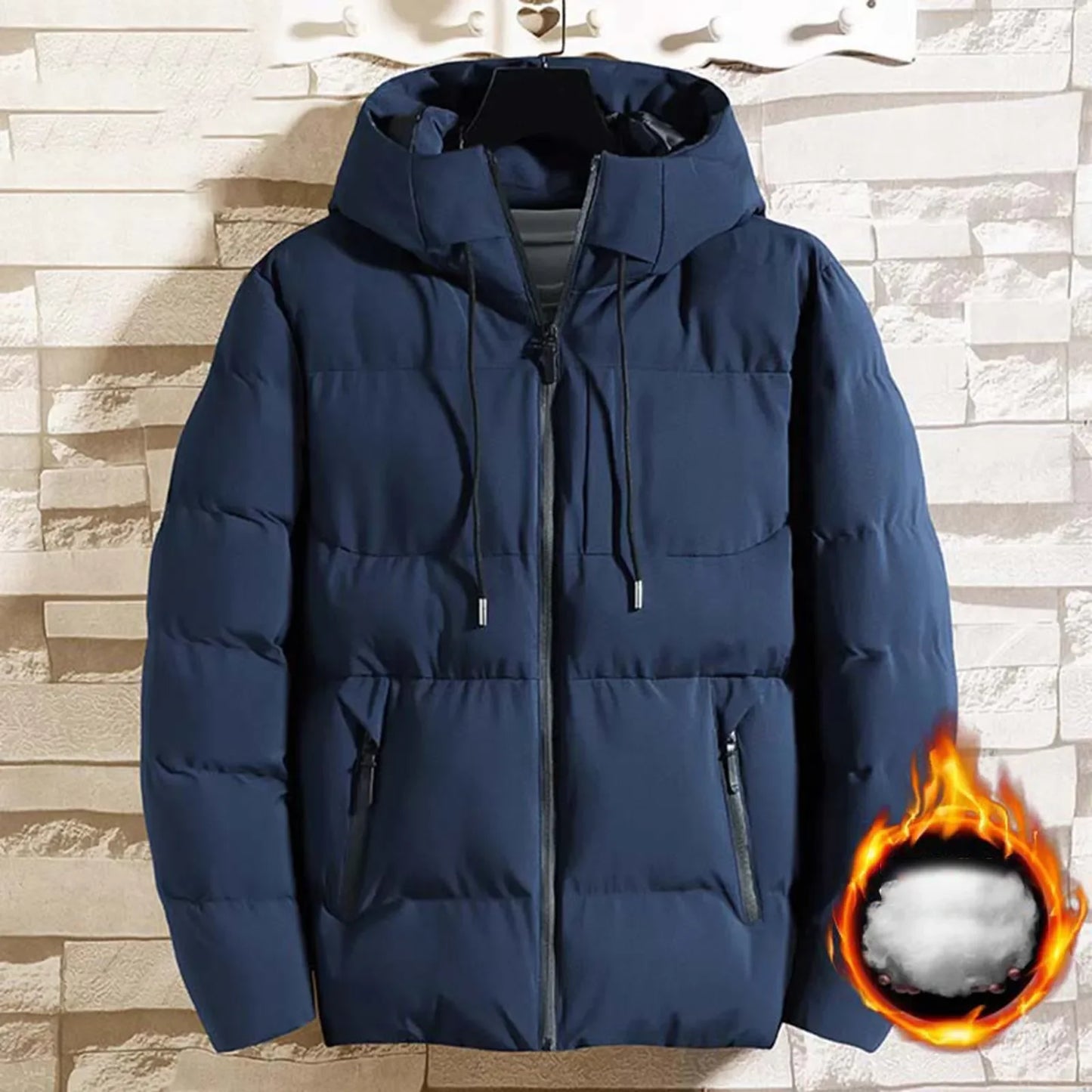 Men'S Autumn Winter New Jacket Thick Down Cotton Jacket Warm Cotton Jacket Top Korean Thickened Down Cotton-Padded Coat - Colouronova