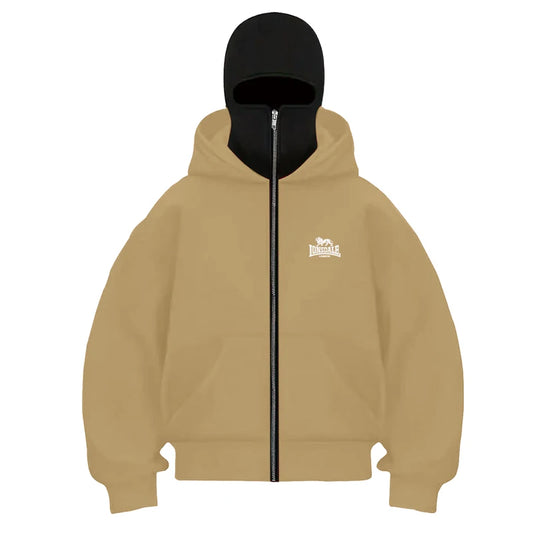 2025 Men's Autumn and Winter Outdoor fitness long-sleeved double-hat hoodie Loose, fashionable and casual zipper cardigan jacket - Colouronova