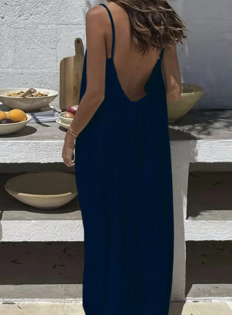 Womens Backless Loose Knit Dress Colouronova