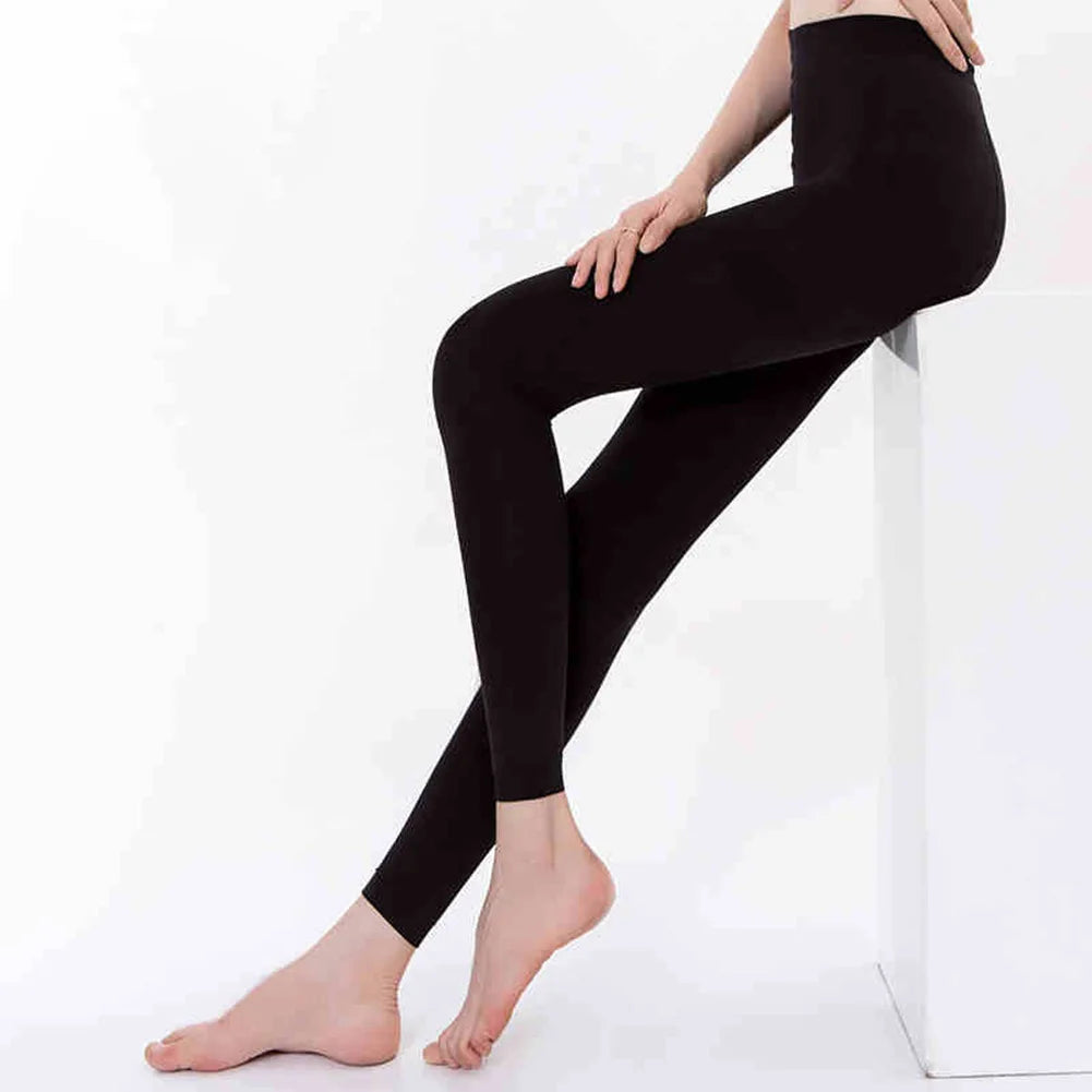 Anti-hook Tights Ankle-Length Pants Daily Fashion Black Sexy Solid Color Leggings Stocking Solid Color Pattern - Colouronova