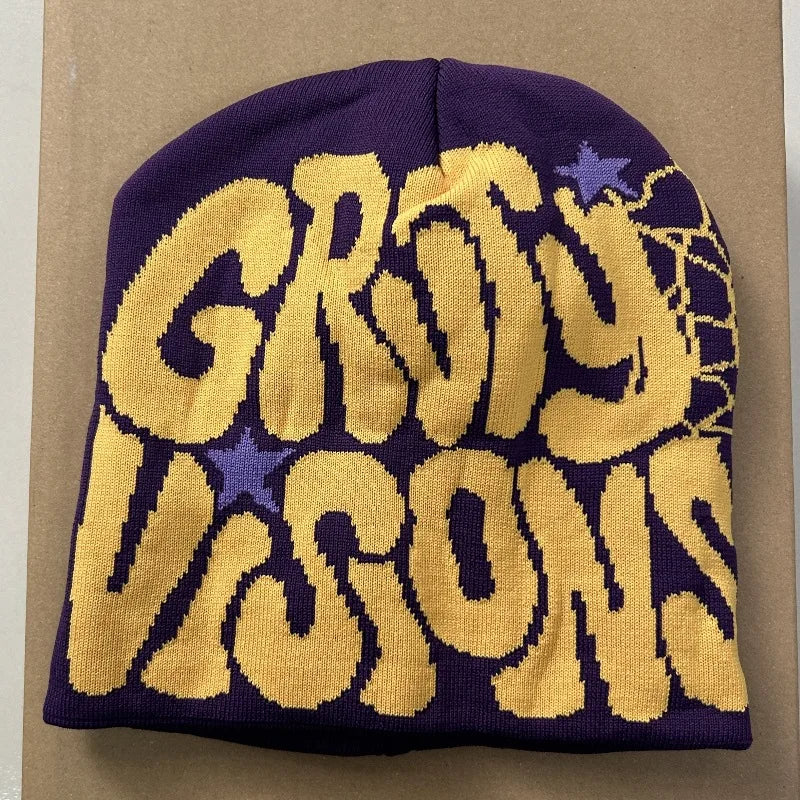 Fanceey Trendy Y2K Knitted Hat Jacquard Beanie Winter Warm Cap for Men Women Unisex Fashion Streetwear Outdoor Riding Skull Cap - Colouronova