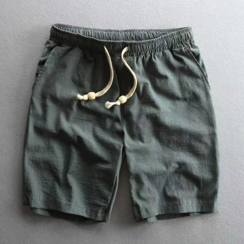 Mens Casual Linen Drawstring Shorts Colouronova