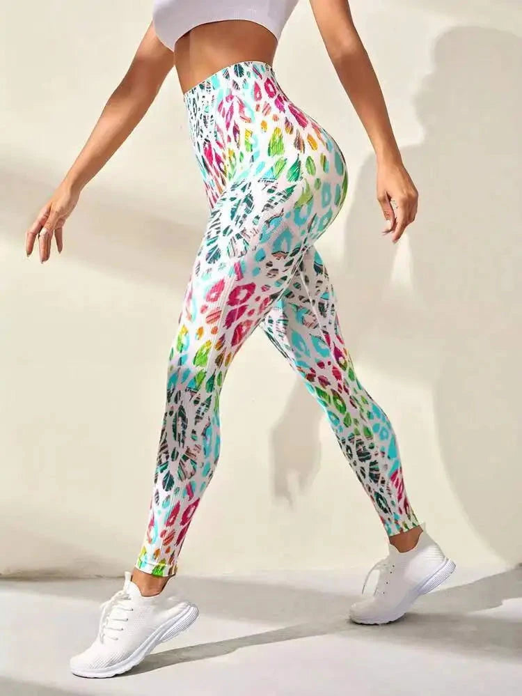 New Tye Die Seamless Yoga Pants 3D Printed Women High Waist Lifting Hip Honey Peach Hip Fitness Gym Leggings Running Sport Pants Colouronova