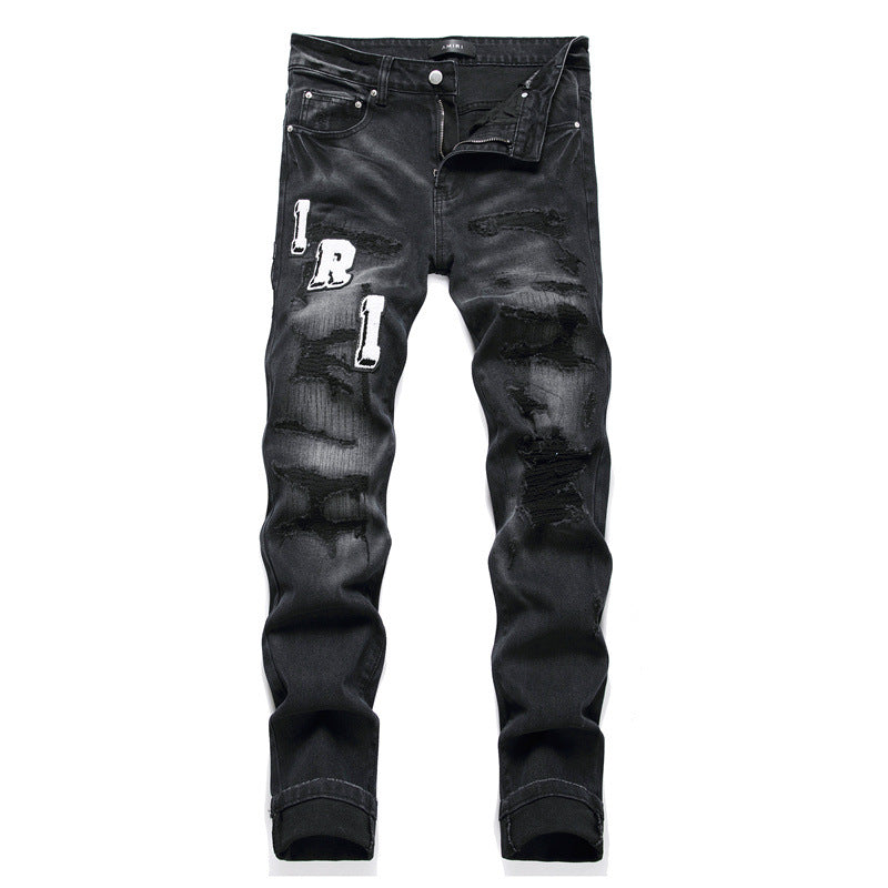 Black Stretch Skinny Men's Jeans Colouronova