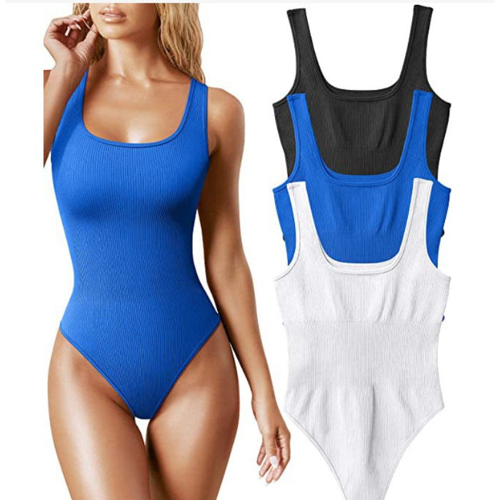 Womens U-Neck Sleeveless Jumpsuit Colouronova