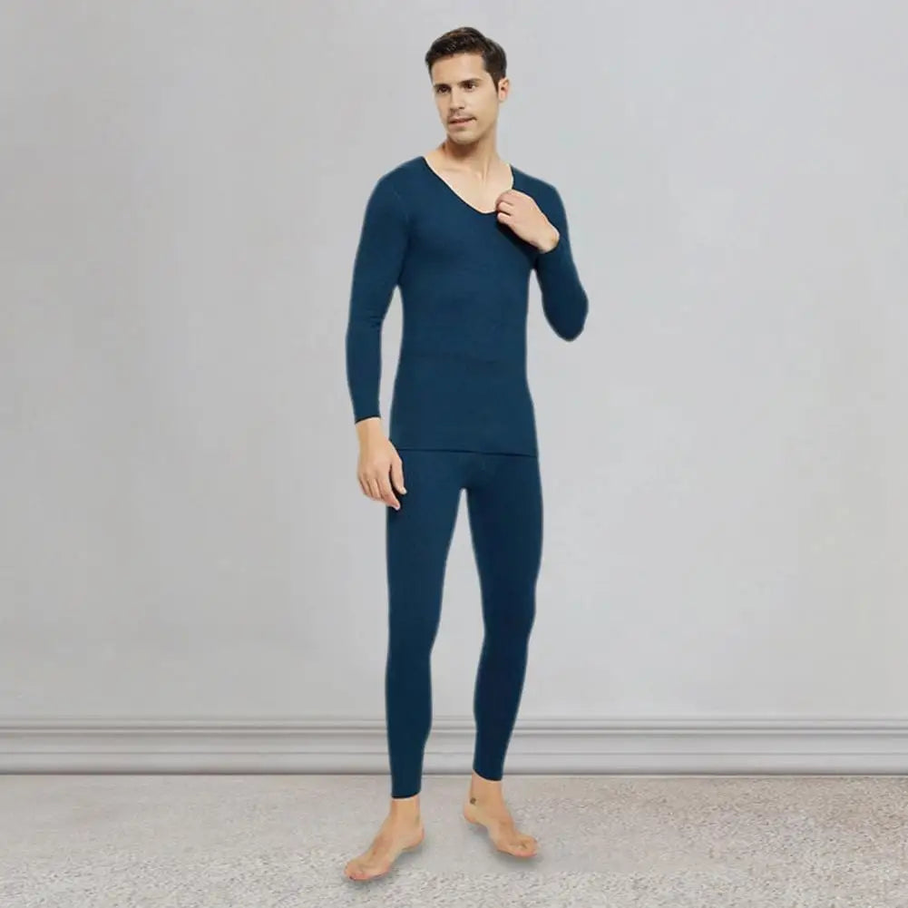 2 Pcs Winter Thermal Underwear Long Men's Keep Warm Tops Pants Set Thick Clothes Comfortable Thermo Underwear Pajamas Sets 2024 - Colouronova