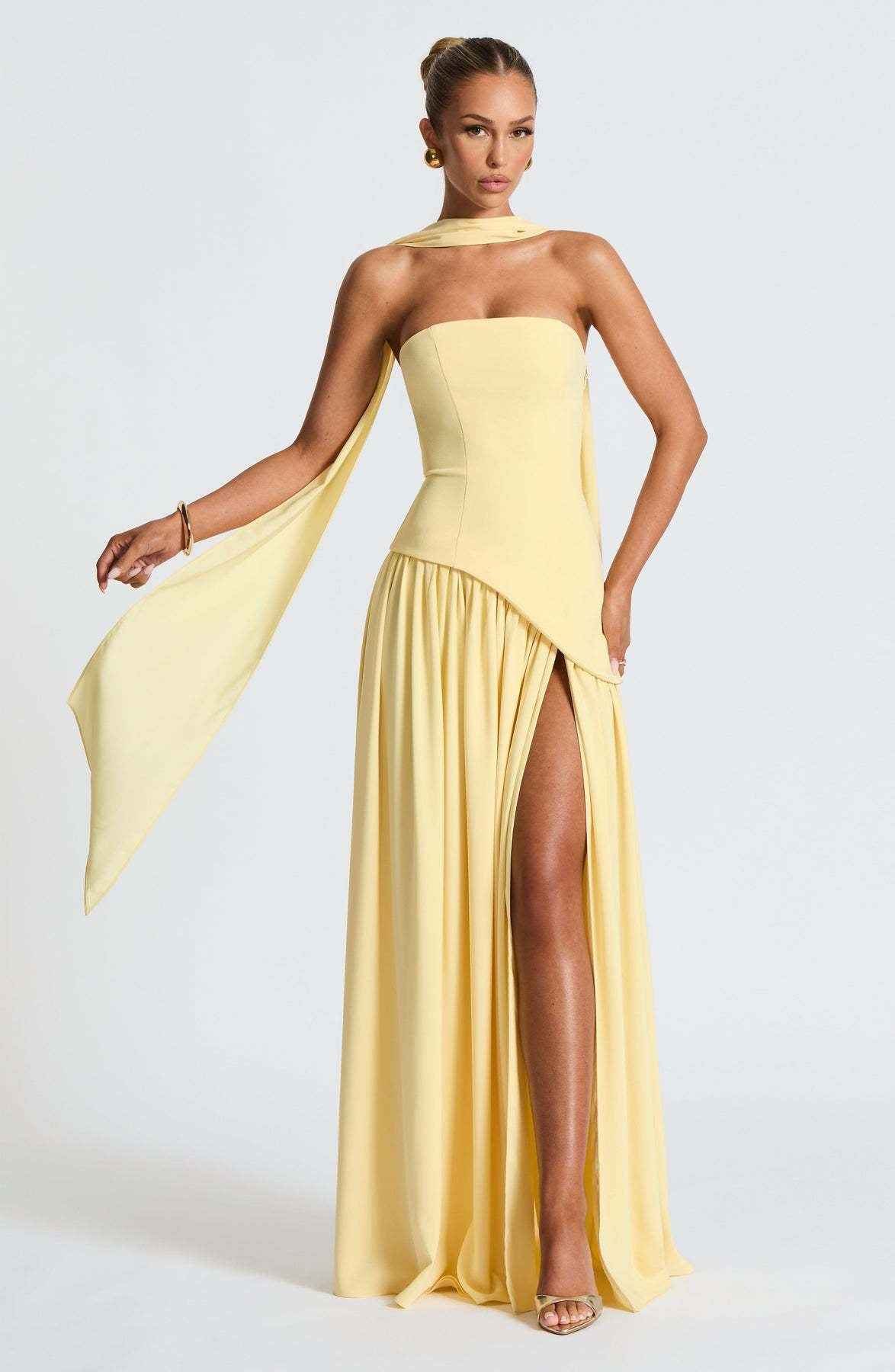 Elegant Bodycon Long Dress with Crossover Strap
