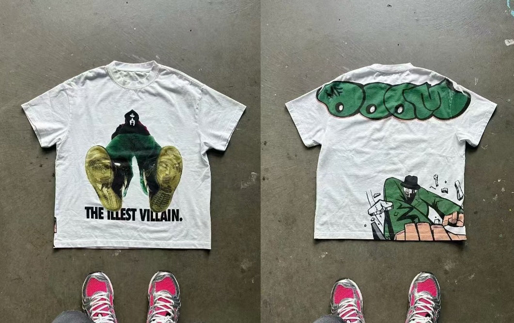 Y2K Hip Hop Graphic Cotton T-Shirt Colouronova