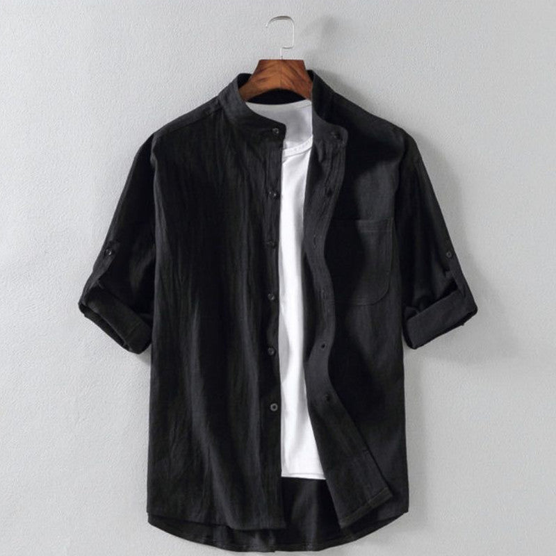 Linen Short-Sleeve Shirt Colouronova