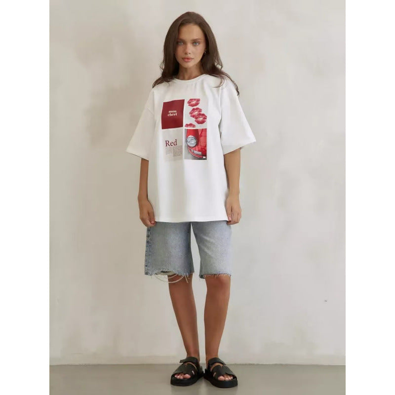 Women's Printed Cotton T-Shirt Colouronova