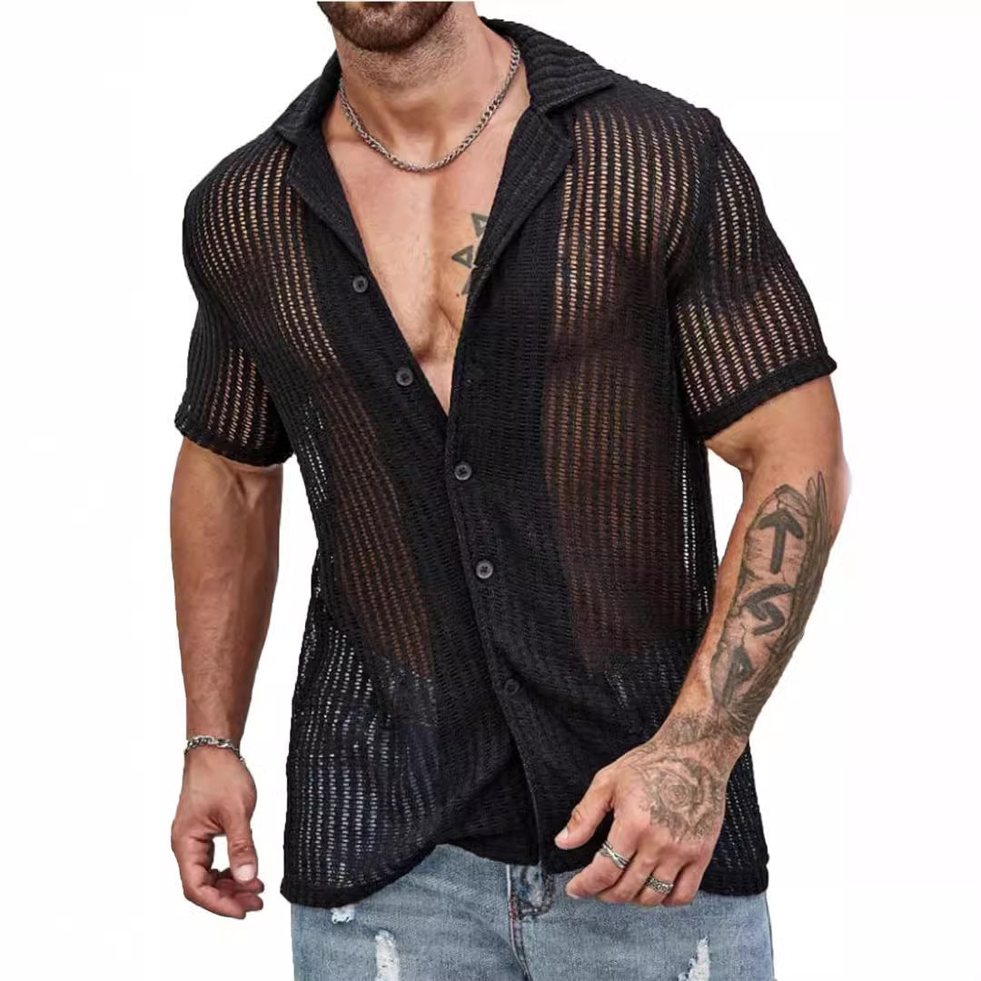 Mens Knitted Shirt Colouronova