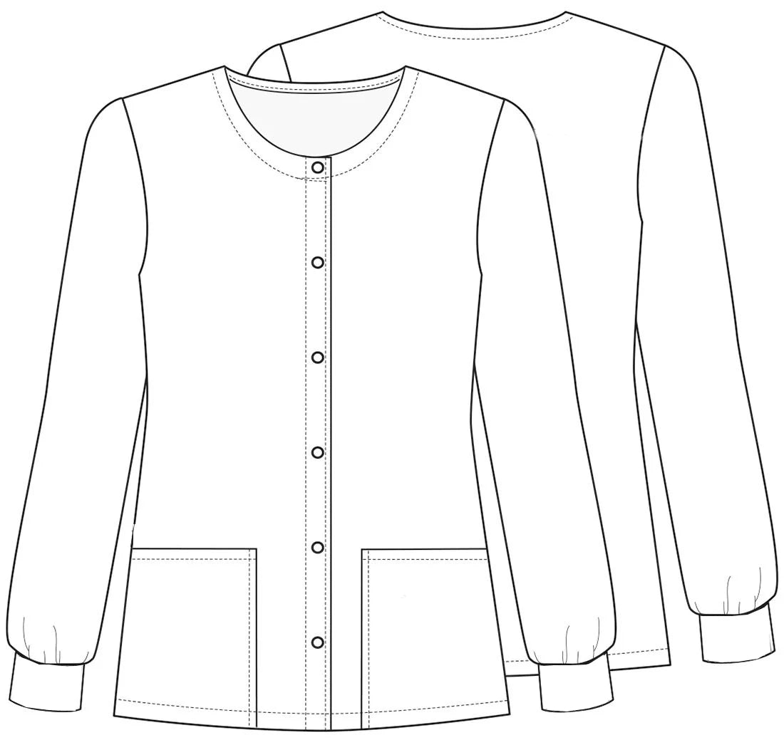 Autumn and Winter New Disney Winnie the Pooh Print Women's Double Pocket Long Sleeve Snap Button Scrub Jacket Medical Coat - Colouronova