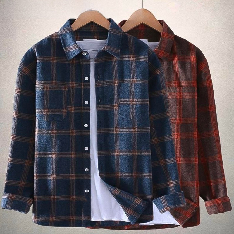 Men's Plaid Long Sleeve Casual Shirt Colouronova
