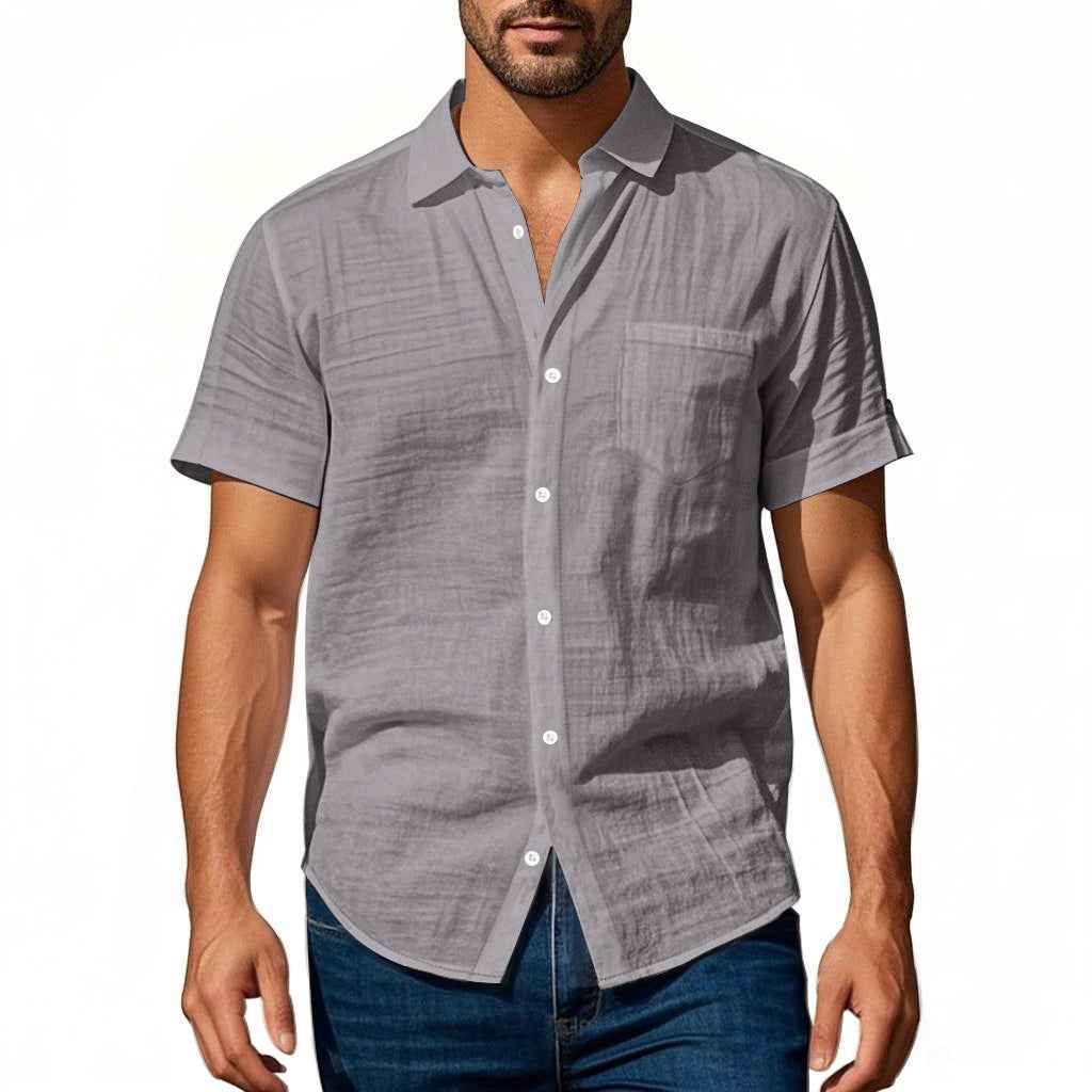 Linen short-sleeve shirt