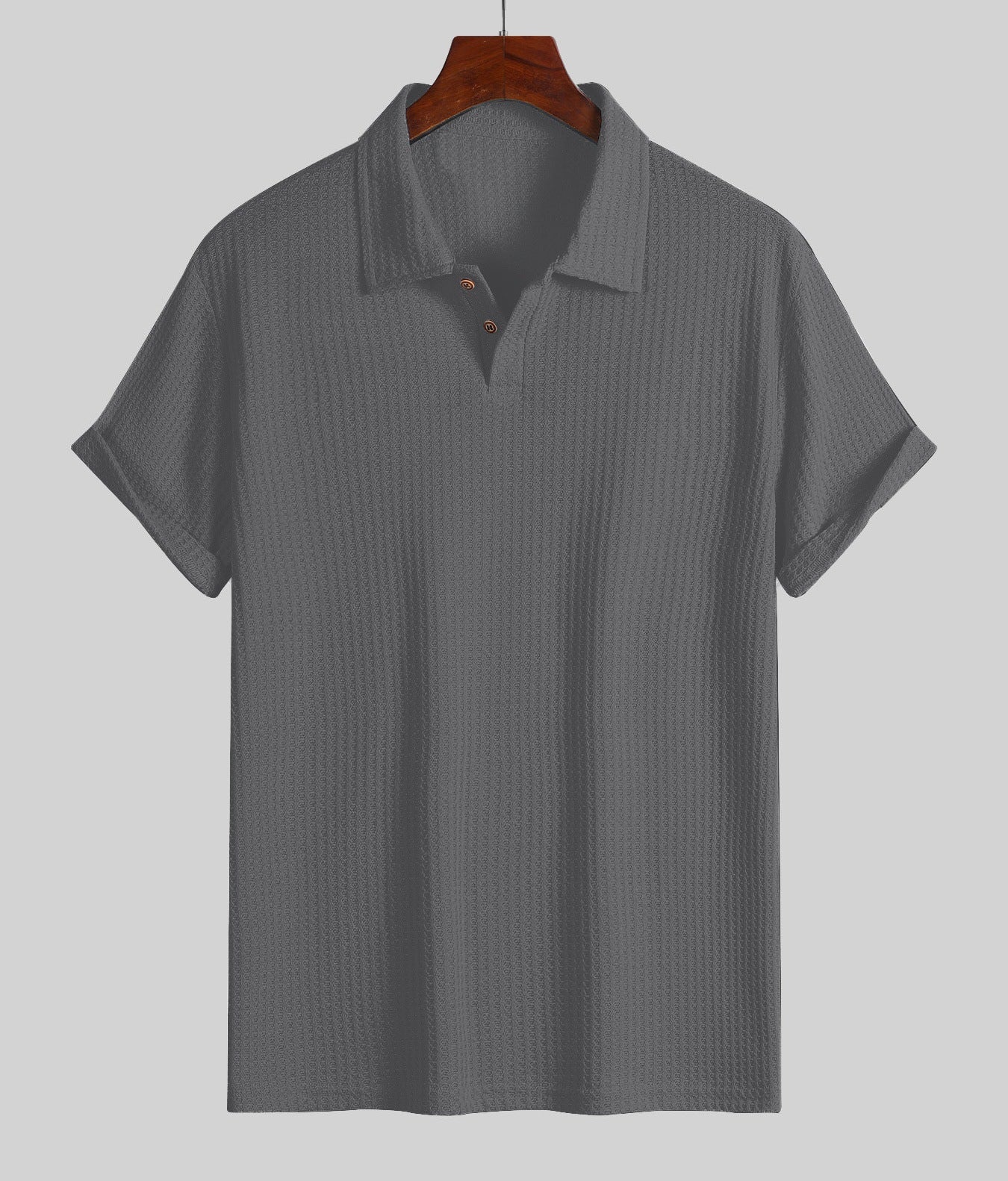 Men's top lapel diamond-patterned knitted polo cedar Colouronova