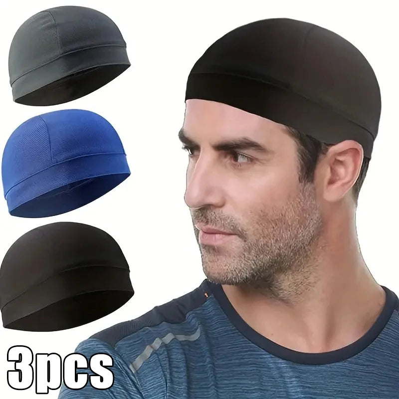 1/3pcs Motorcycle Helmet Inner Cap Hat Quick Dry Breathable Hat Racing Cap Under Helmet Beanie Cap Motocross Motor Helmet Hat - Colouronova