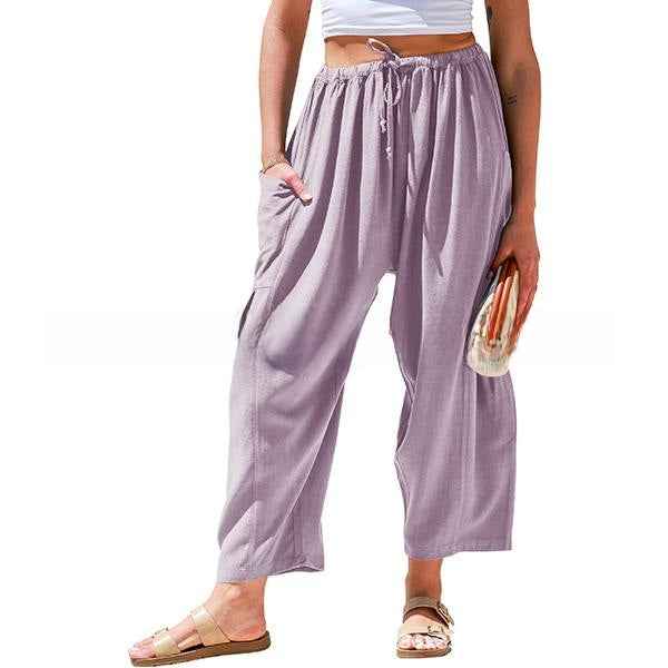 Linen Wide-Leg Pants