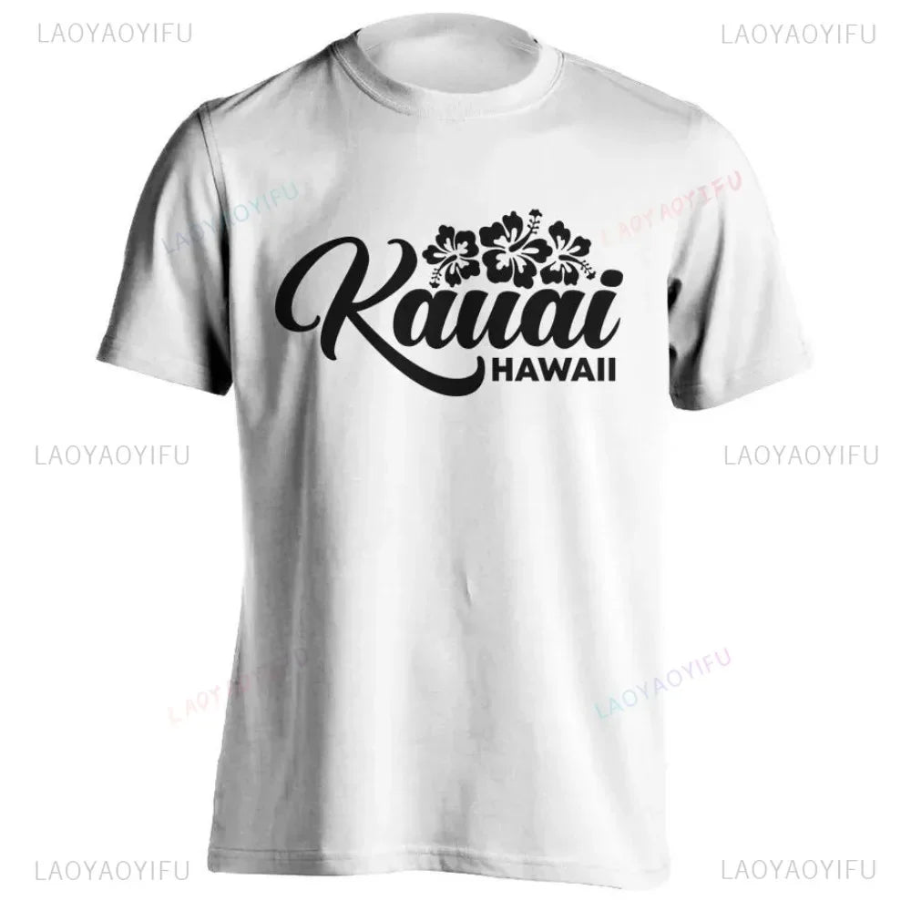 Men's Cotton Shirt OAHU HAWAII SURFING Distressed TShirt Unisex Surf Board Beach Tee Tops Summer Fashion Casual Short Sleeves - Colouronova