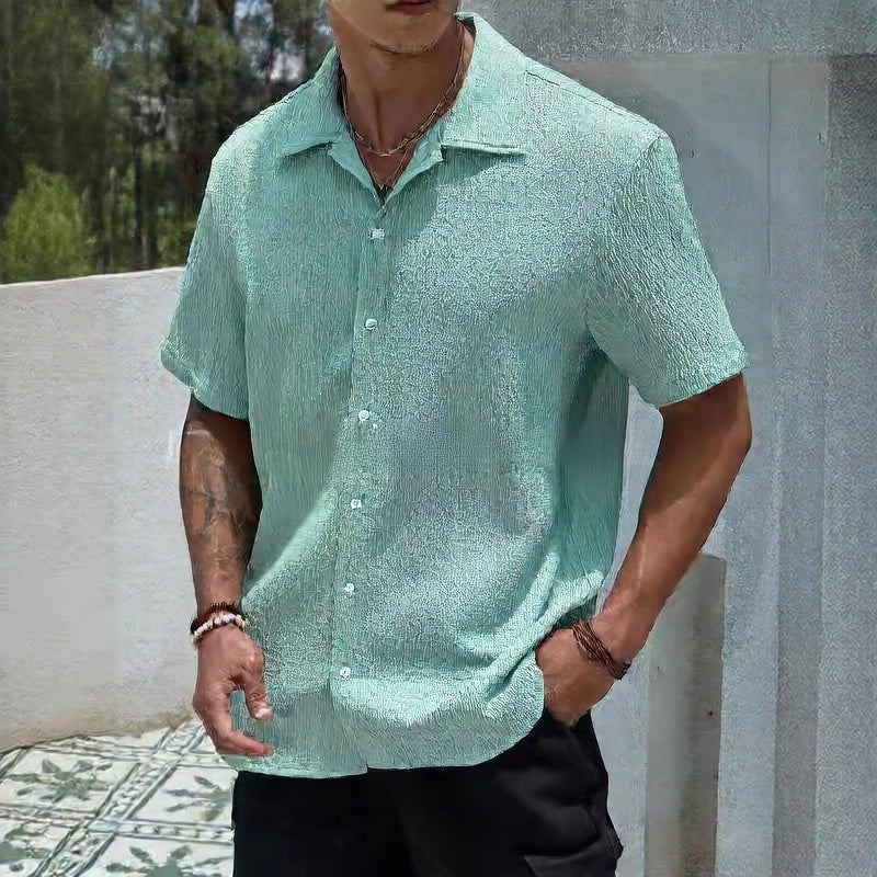 Men's solid-color short-sleeved shirt Colouronova