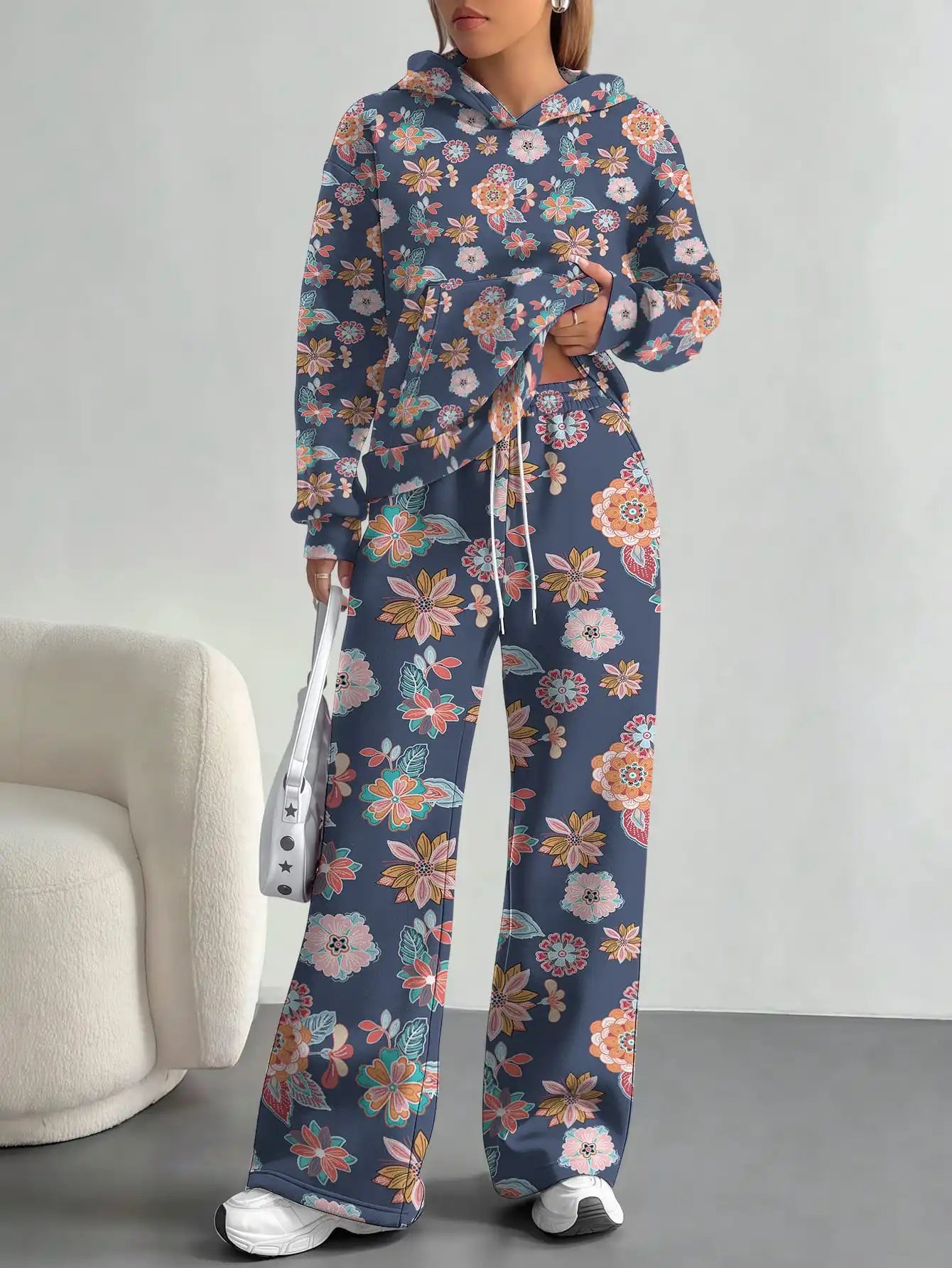 Retro ethnic style foreign trade 2025 floral pattern new hot style autumn and winter new fashion casual European and American - Colouronova