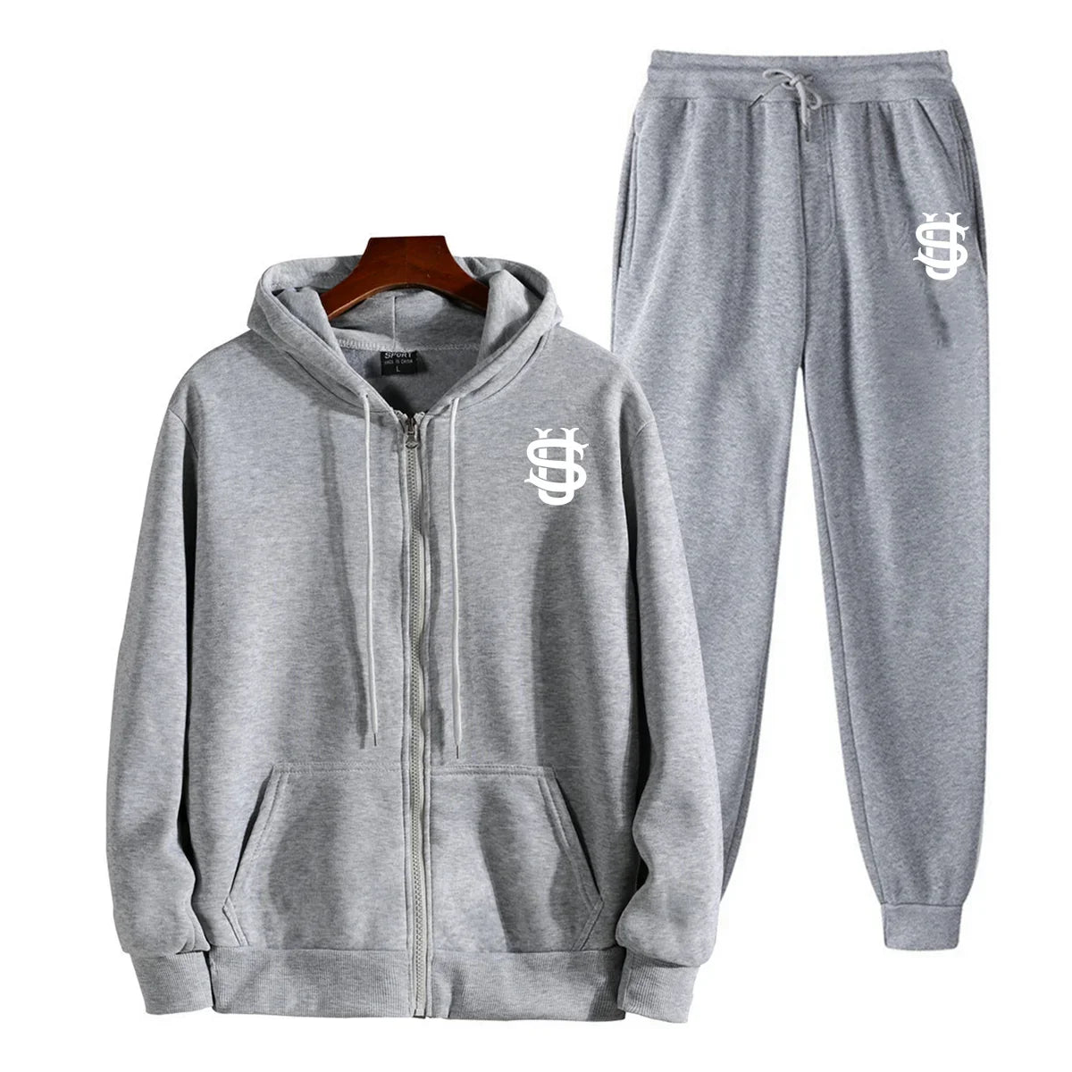 2025 Autumn/Winter men's printed hooded zipper sweatshirts and jogging pants, gym, running, day sportswear sets - Colouronova