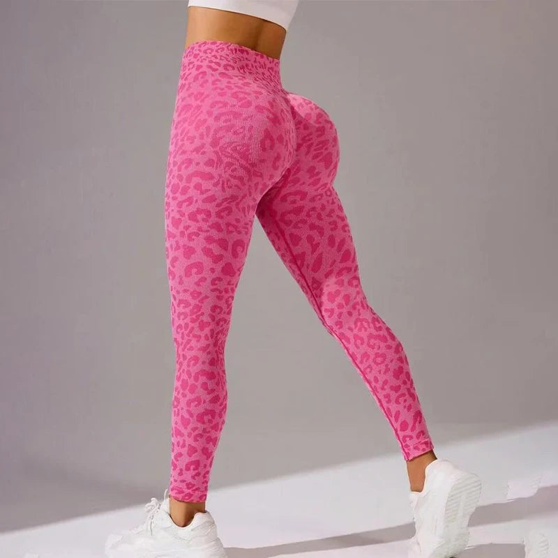 Leopard Print High-Waisted Women's Leggings Super Soft No See through for Yoga Running Workout Push Up Gym Fitness Athletic Wear - Colouronova