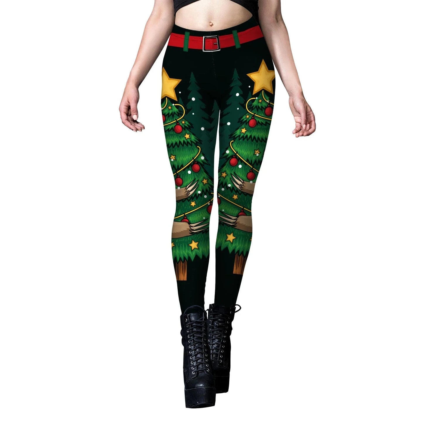 Phantasy Vintage Women Christmas Leggings Autumn Winter Women Xmas Pants Sexy Tights Trousers Festival Party Carnival Leggings Colouronova