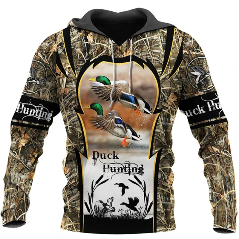 Beautiful Duck Hunting 3D All Over Printed Unisex Deluxe Hoodie Sweatshirt Zip Pullover Casual Tracksuit sudadera hombreYK13 Colouronova