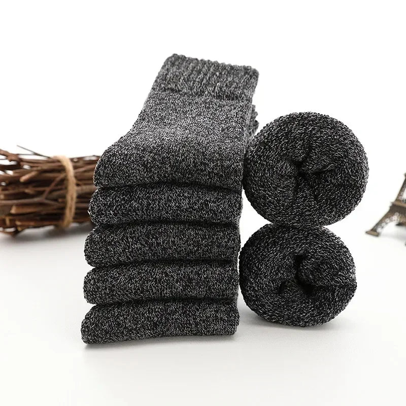 3Pairs Warm Merino Wool Hiking Socks  Super Thick Thermal Winter Boot Socks Men Heavy Warm Trekking Socks Cold Weather Outdoor - Colouronova