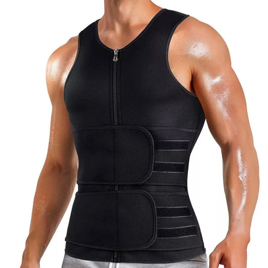Men's Double Belt Workout Shaper Vest Colouronova