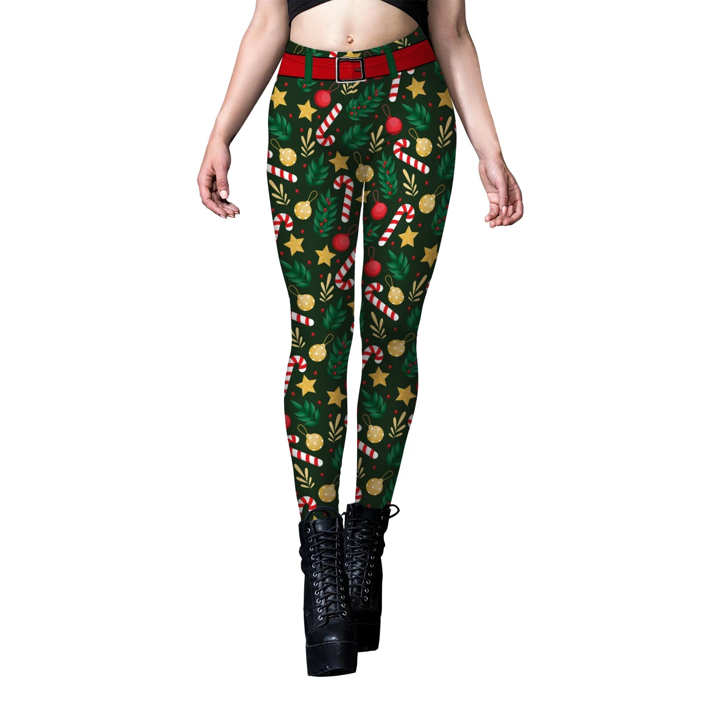 Phantasy Vintage Women Christmas Leggings Autumn Winter Women Xmas Pants Sexy Tights Trousers Festival Party Carnival Leggings - Colouronova