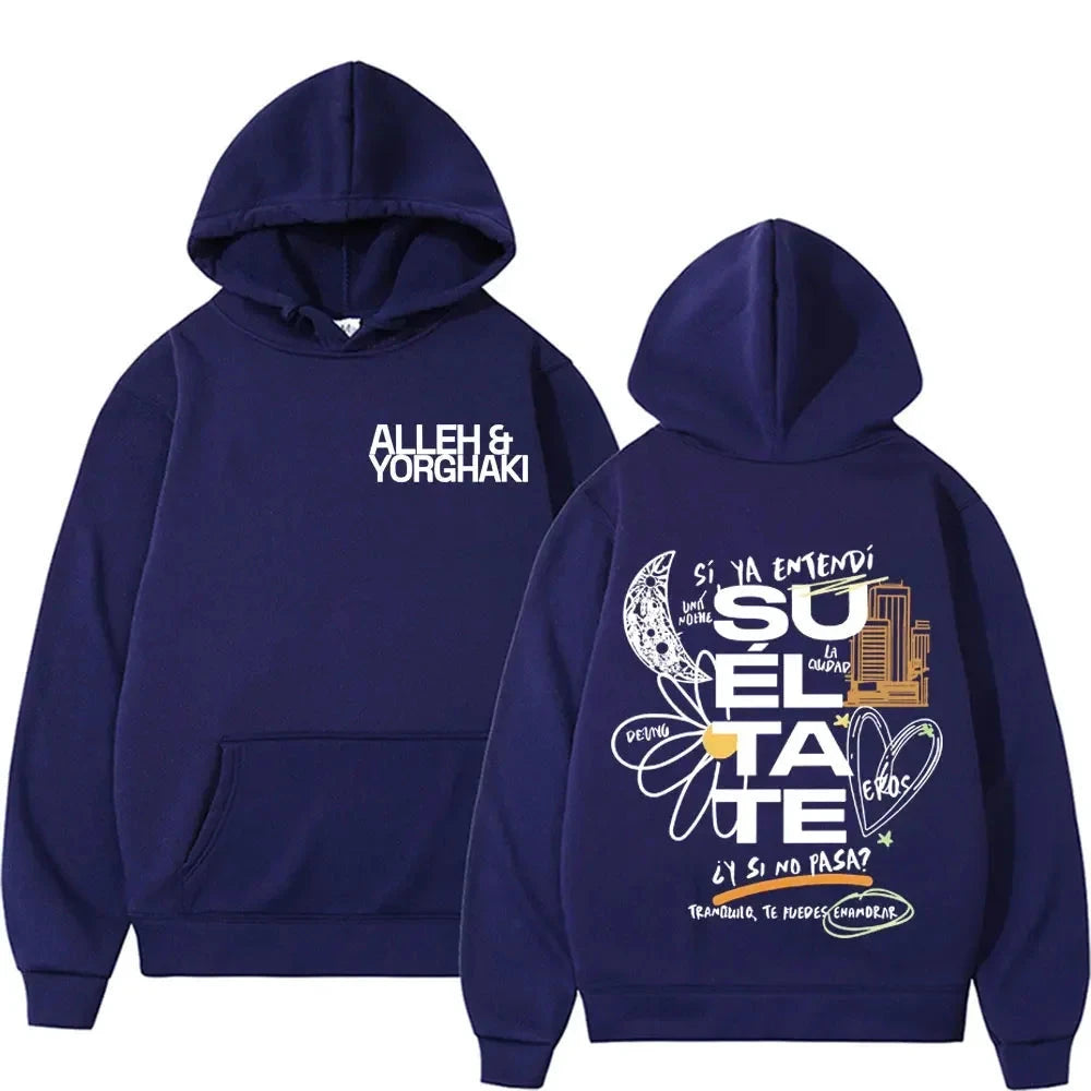 Alleh & Yorghaki Su El Ta Te Carta hat graphic double-sided printed fashionable men's hoodie Harajuku casual sweatshirt Colouronova