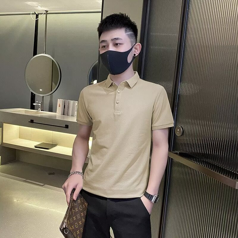 Lapel Short-Sleeved Polo Shirt Colouronova