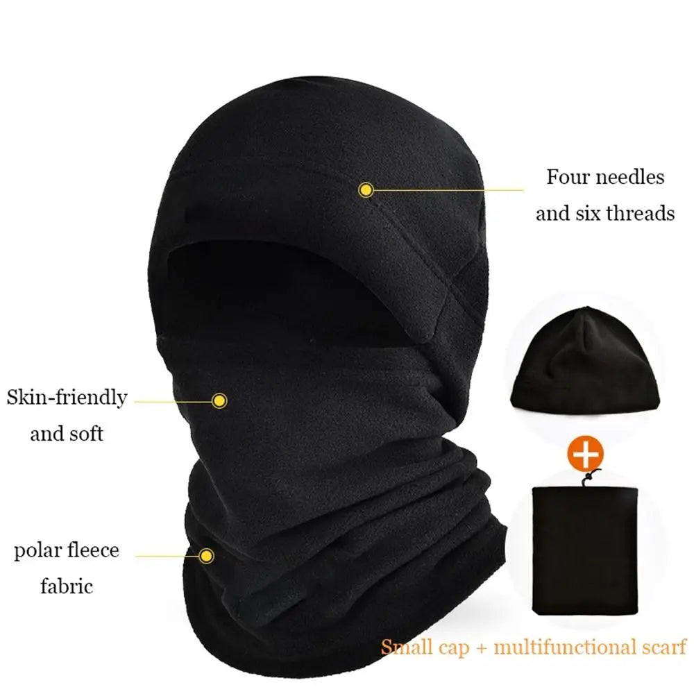 Balaclava Neck Warmer Fleece Ski Mask Bonnet Hat Ear Protection Beanies Hat Winter Face Mask Men Winter Cap Pullover Cap - Colouronova