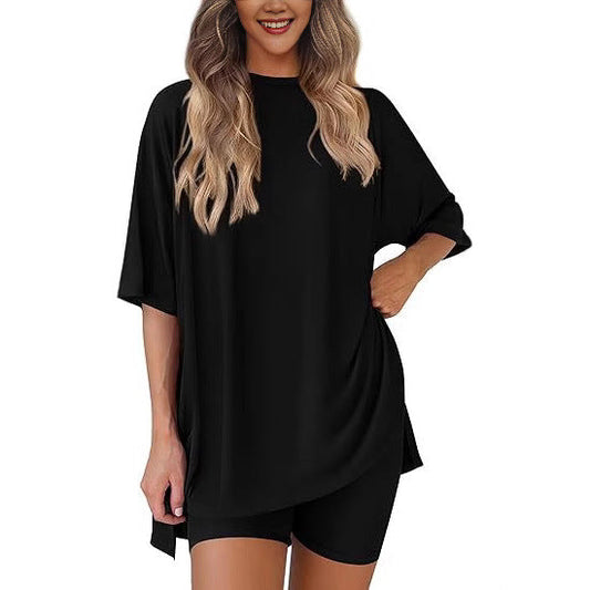 Women's Casual Short Sleeve Shorts Set Colouronova