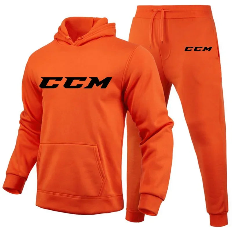 Men's Warmth-Enhanced Thick Sports Outfit Set - High-Quality Casual Long-Sleeved Sports Outfit - Jogging Pants - Men's Sports Ou - Colouronova