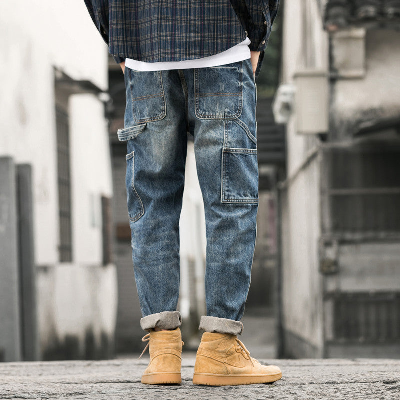 Seam-stitched workwear jeans Colouronova