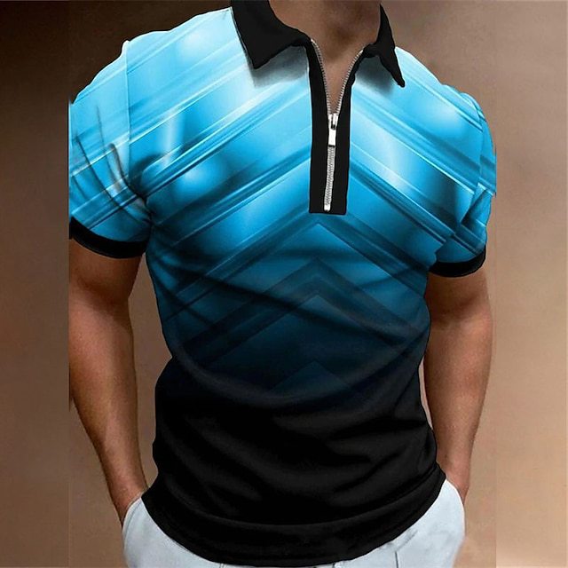 Men's 3D digital printed street short-sleeved shirt Colouronova