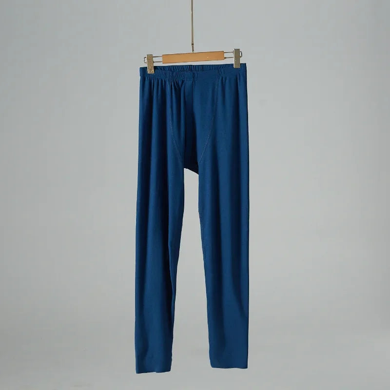 Mens Long Johns Pants Velvet Thickened Quick Warm Bottoms Thermal Underwear Loose Autumn And Winter U Convex Pouch Leggings - Colouronova