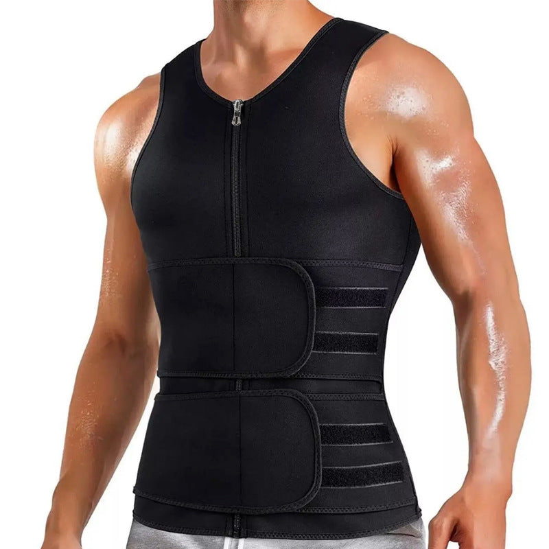 Men's Double Belt Workout Shaper Vest Colouronova