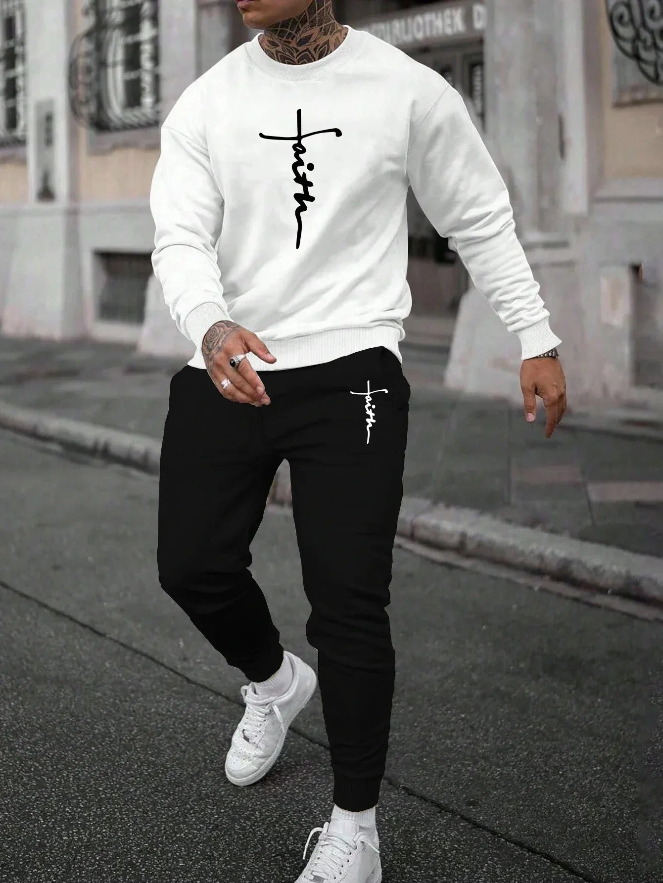 Casual Quality Autumn Winter Men's Tracksuit Daily Fashion Single Sweatshirts Sweatpants Men Sports Comfort Simplicity Outdoor - Colouronova