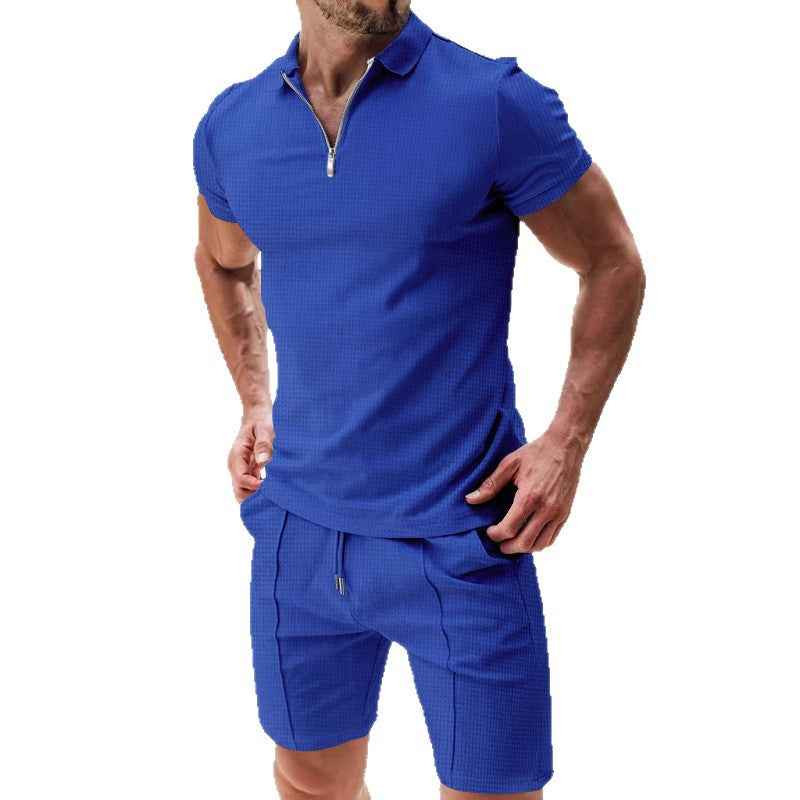 Loose lapel T-shirt suit for men