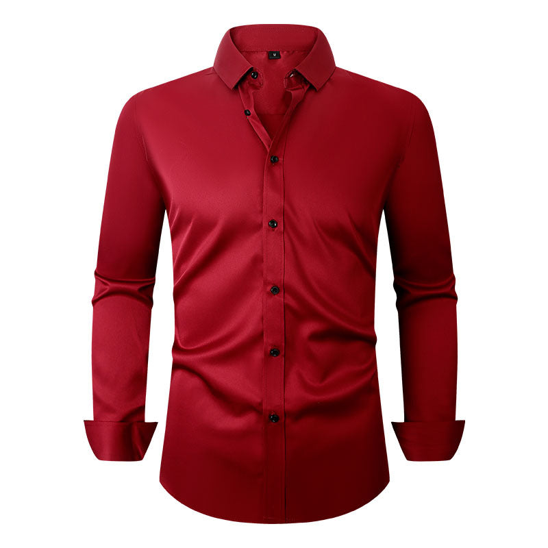 Men's Long Sleeve Business Shirt Four-Way Stretch Colouronova