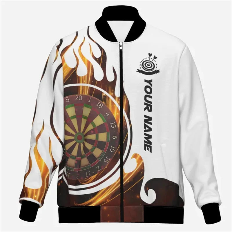 Fashion Darts Graphic Jacket Custom Name Team Name Personalization 3D Printed Coat Trend Casual Oversized Sweatshirt Jackets Colouronova