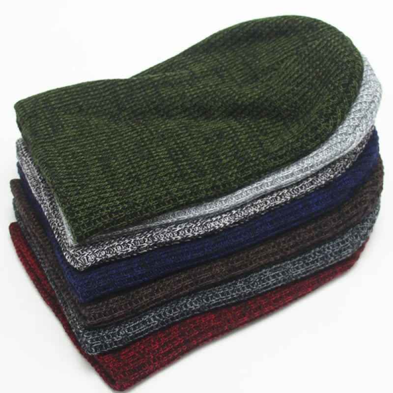 Winter Casual Cotton Knit Hat Men Baggy Beanie Hat Crochet Outdoor Ski Cap Street Dance Mask Skullies Toucas Gorros - Colouronova