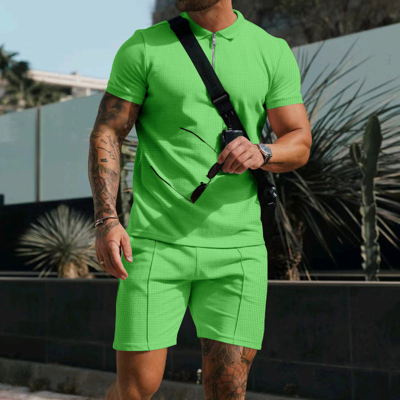Loose lapel T-shirt suit for men Colouronova