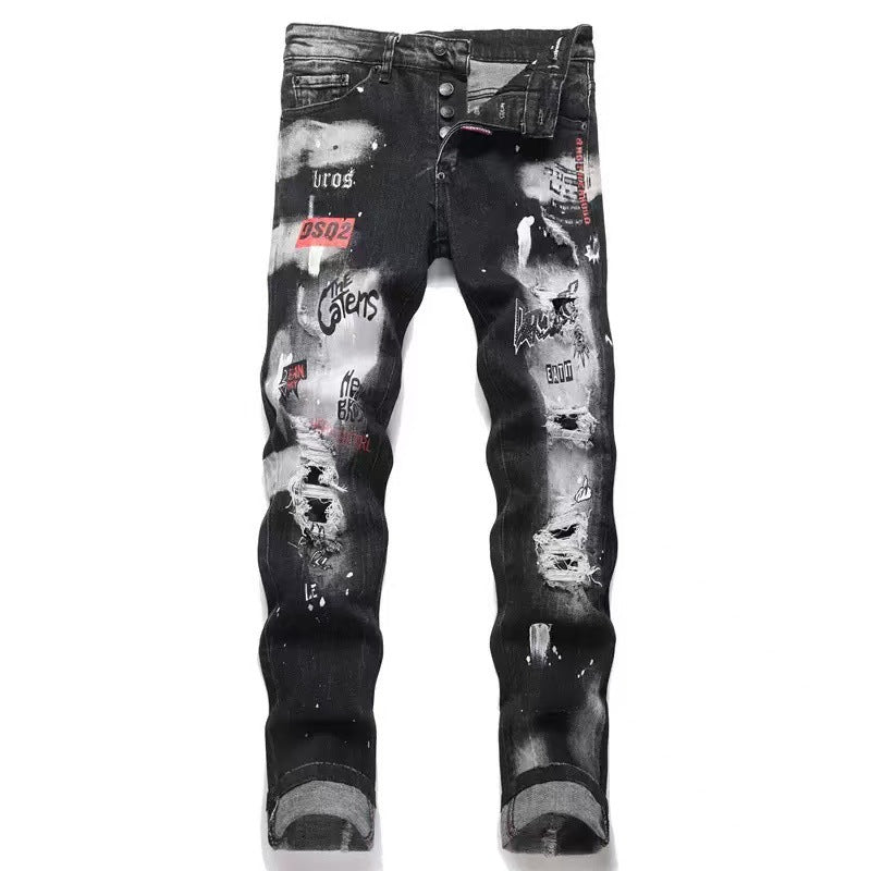 High Street ripped patch jeans Colouronova