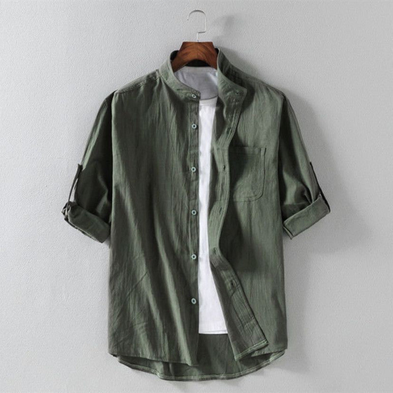 Linen Short-Sleeve Shirt Colouronova