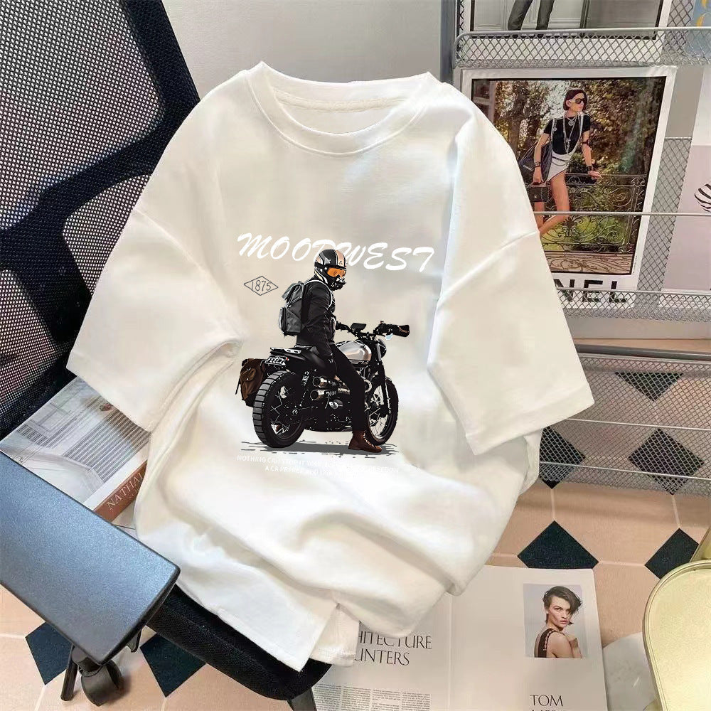 Trendy Summer Bear Print Loose T-Shirt Colouronova