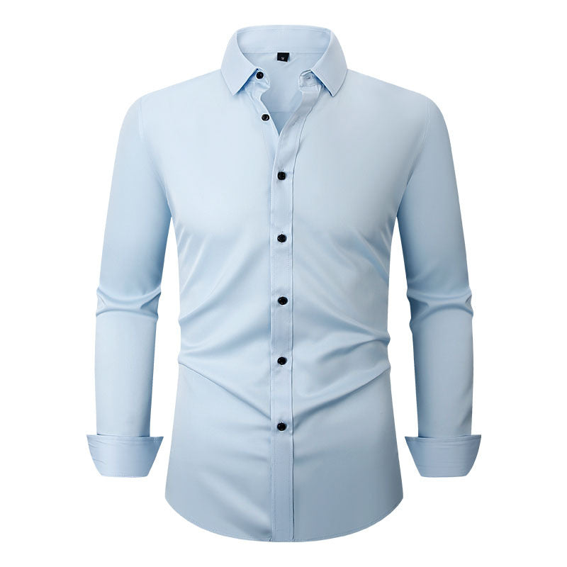 Men's Long Sleeve Business Shirt Four-Way Stretch Colouronova